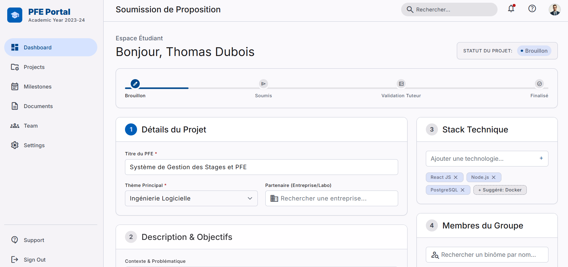 Official PFE Management Application
